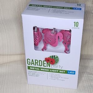 Pink flamingo garden party LED lights